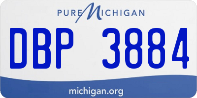 MI license plate DBP3884