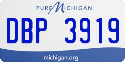 MI license plate DBP3919