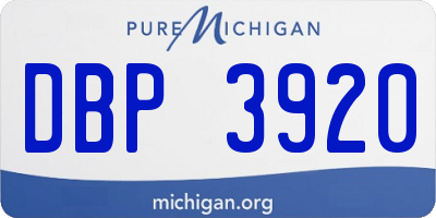 MI license plate DBP3920