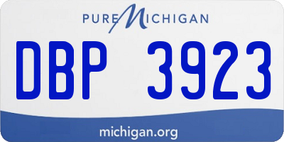 MI license plate DBP3923