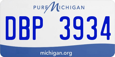 MI license plate DBP3934