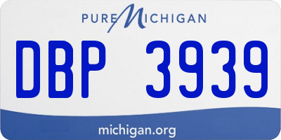 MI license plate DBP3939