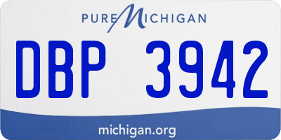 MI license plate DBP3942