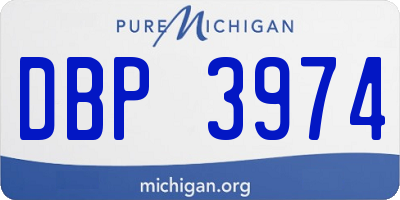 MI license plate DBP3974