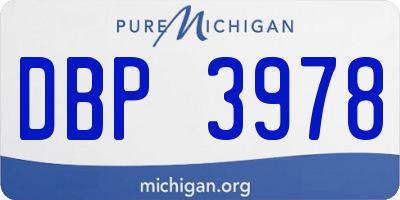MI license plate DBP3978