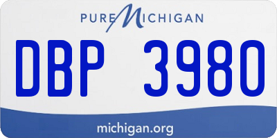 MI license plate DBP3980