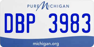 MI license plate DBP3983