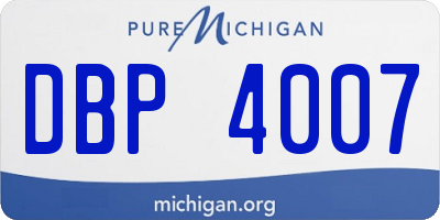 MI license plate DBP4007