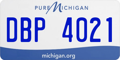 MI license plate DBP4021