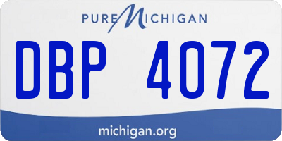 MI license plate DBP4072