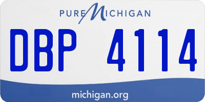 MI license plate DBP4114