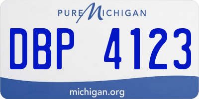 MI license plate DBP4123