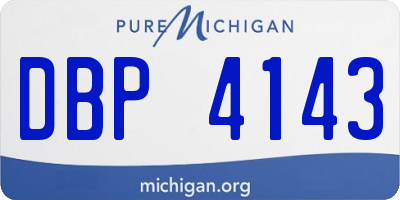 MI license plate DBP4143