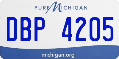 MI license plate DBP4205