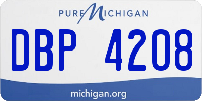 MI license plate DBP4208