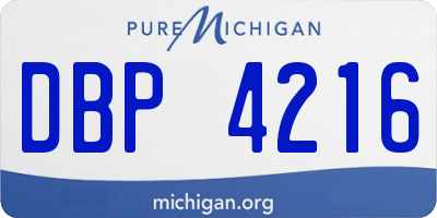 MI license plate DBP4216