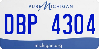 MI license plate DBP4304