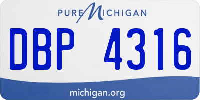 MI license plate DBP4316
