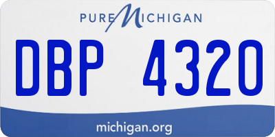 MI license plate DBP4320