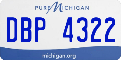 MI license plate DBP4322