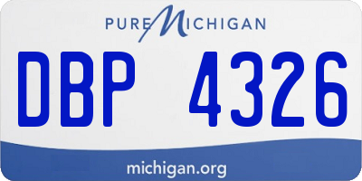 MI license plate DBP4326