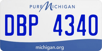 MI license plate DBP4340