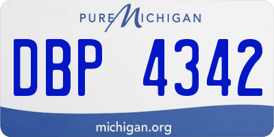 MI license plate DBP4342