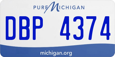 MI license plate DBP4374