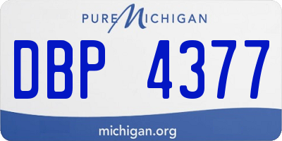 MI license plate DBP4377