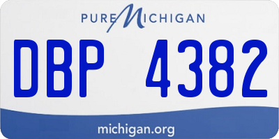 MI license plate DBP4382