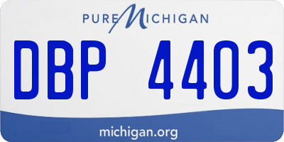MI license plate DBP4403