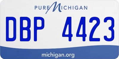 MI license plate DBP4423