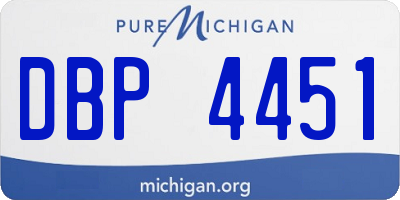 MI license plate DBP4451