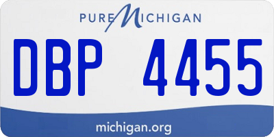 MI license plate DBP4455