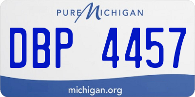 MI license plate DBP4457