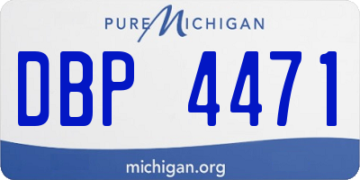 MI license plate DBP4471