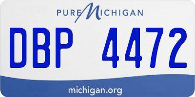 MI license plate DBP4472