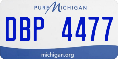 MI license plate DBP4477
