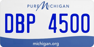 MI license plate DBP4500