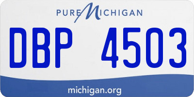 MI license plate DBP4503
