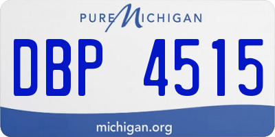 MI license plate DBP4515