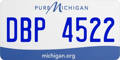 MI license plate DBP4522
