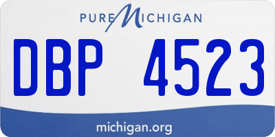 MI license plate DBP4523