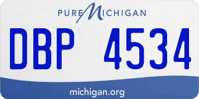 MI license plate DBP4534