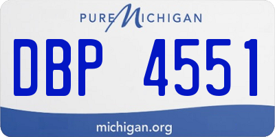 MI license plate DBP4551