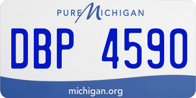 MI license plate DBP4590