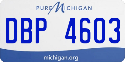MI license plate DBP4603