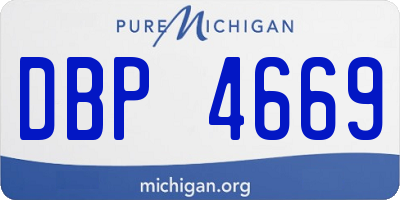 MI license plate DBP4669
