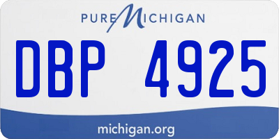 MI license plate DBP4925