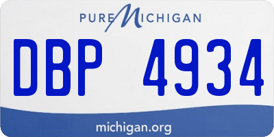 MI license plate DBP4934
